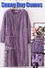 Yume Pajama Fluffy Lounge Dress, Women's Fall/Winter, Fluffy Gown with Wearable Blanket, Pajamas, Sleepwear, Loungewear, Cold Protection (L, Lavender)