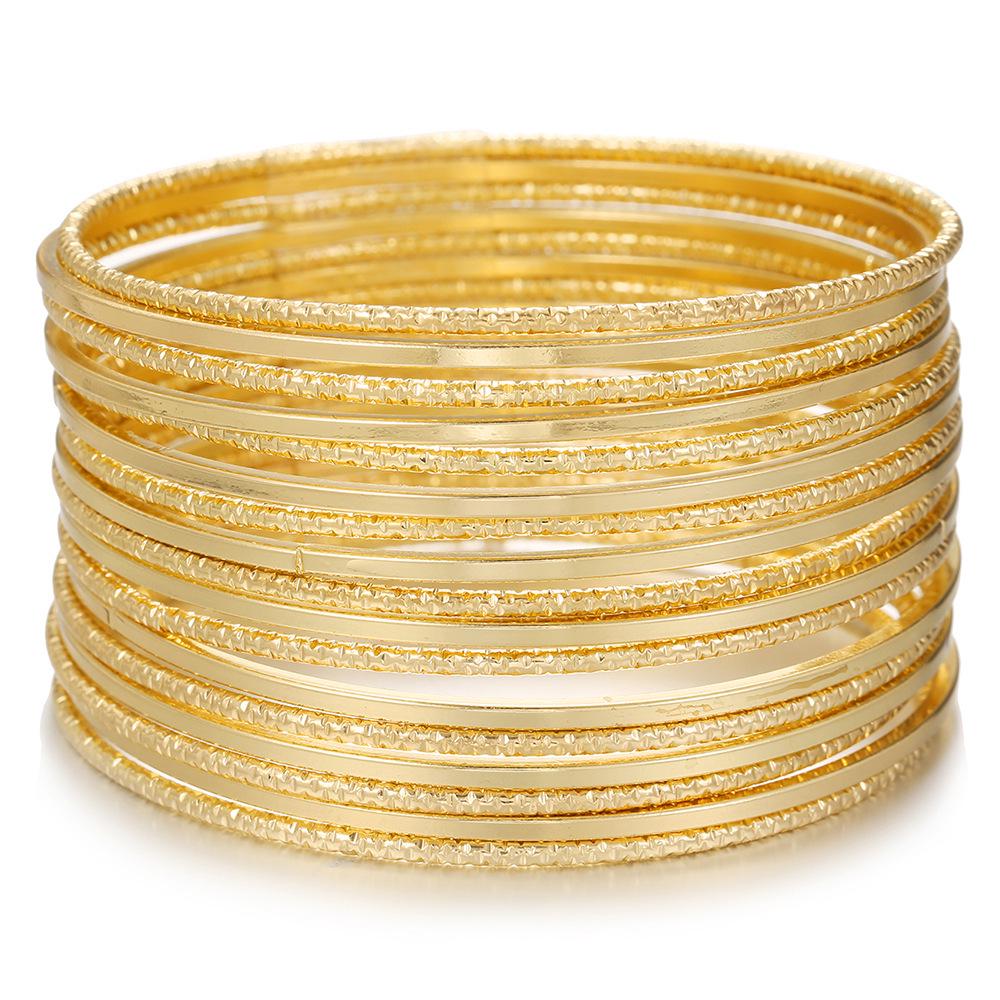 Conjunto de Pulseiras Étnicas Boêmias Banhadas a Ouro - Joias de Estilo Ocidental Antigo