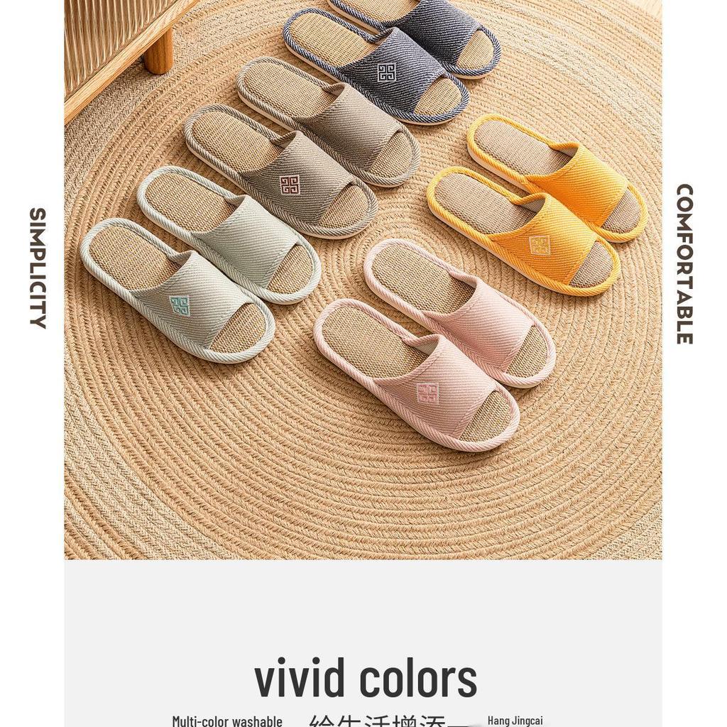 Men's Luxury Breathable Linen Slippers - 2025 Summer Non-Slip Casual Style
