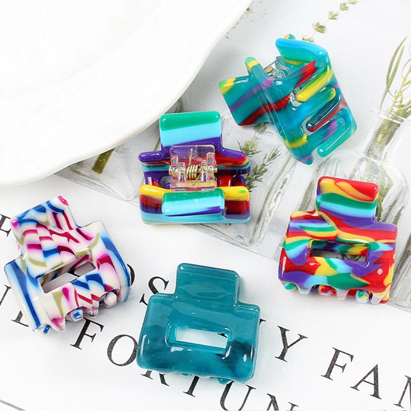 Acetat Mini Quadrat Hohl Haarnadel Krallenklemme Damen Haarspangen Mädchen Spangen Bade Bündel Haarschmuck