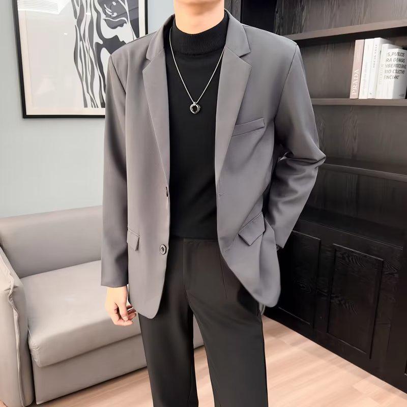 Sacou Casual Slim Fit pentru Bărbați Stil Coreean – Aspect Trendy Matur de Primăvară/Toamnă