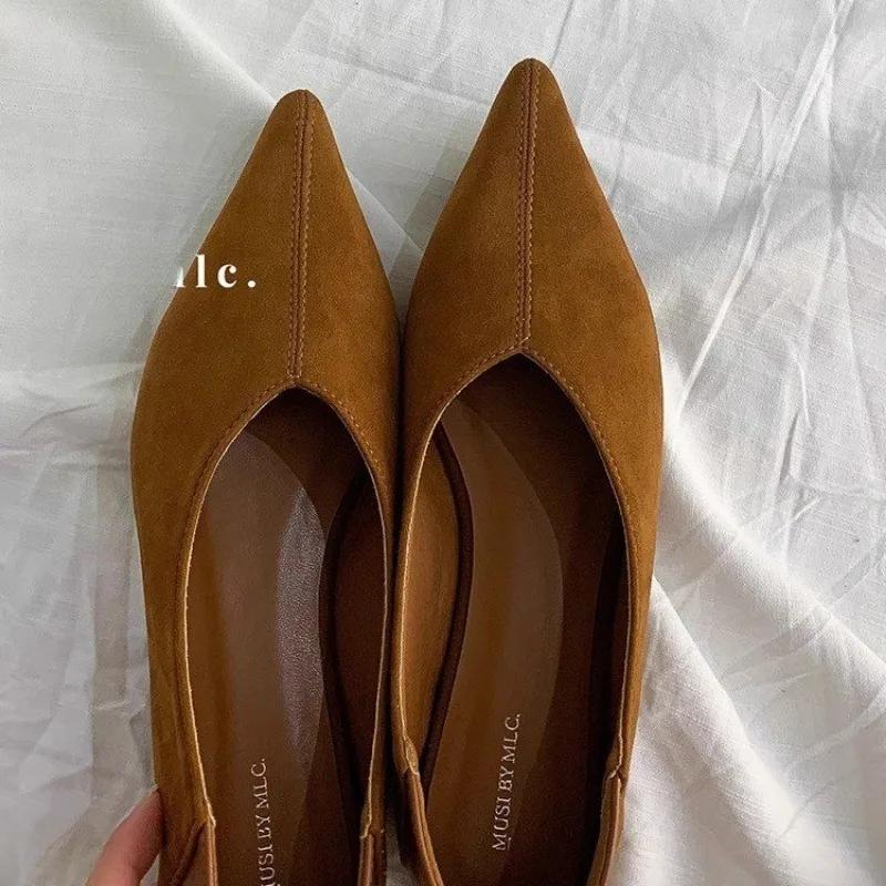 Fashion Elegant Women Flat Fashion Shallow Slip on Ladies Elegant Boat Shoes Soft Flat Heel Dress Ballerinas Shoe Driving Shoes