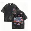 T-shirt Lavata Stampata con Paesaggi Bellissimi di Seoul da Donna Estiva Girocollo Abbigliamento Trendy Cotone Manica Corta Casual Nuove T-shirt