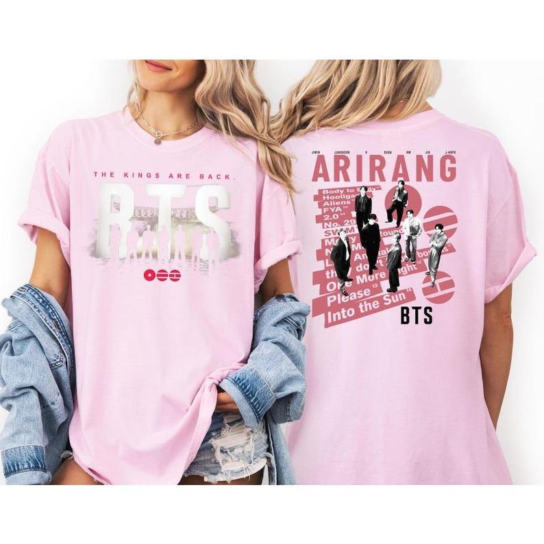 2026 Sommer Mode T-Shirt Herren Damen Vintage Oberteil Kpop Inspiriertes Arirang Hemd, Musikliebhaber Hemd, Retro Konzert Stil Hemd, Ästhetisches Idol Fan Geschenk XXXL