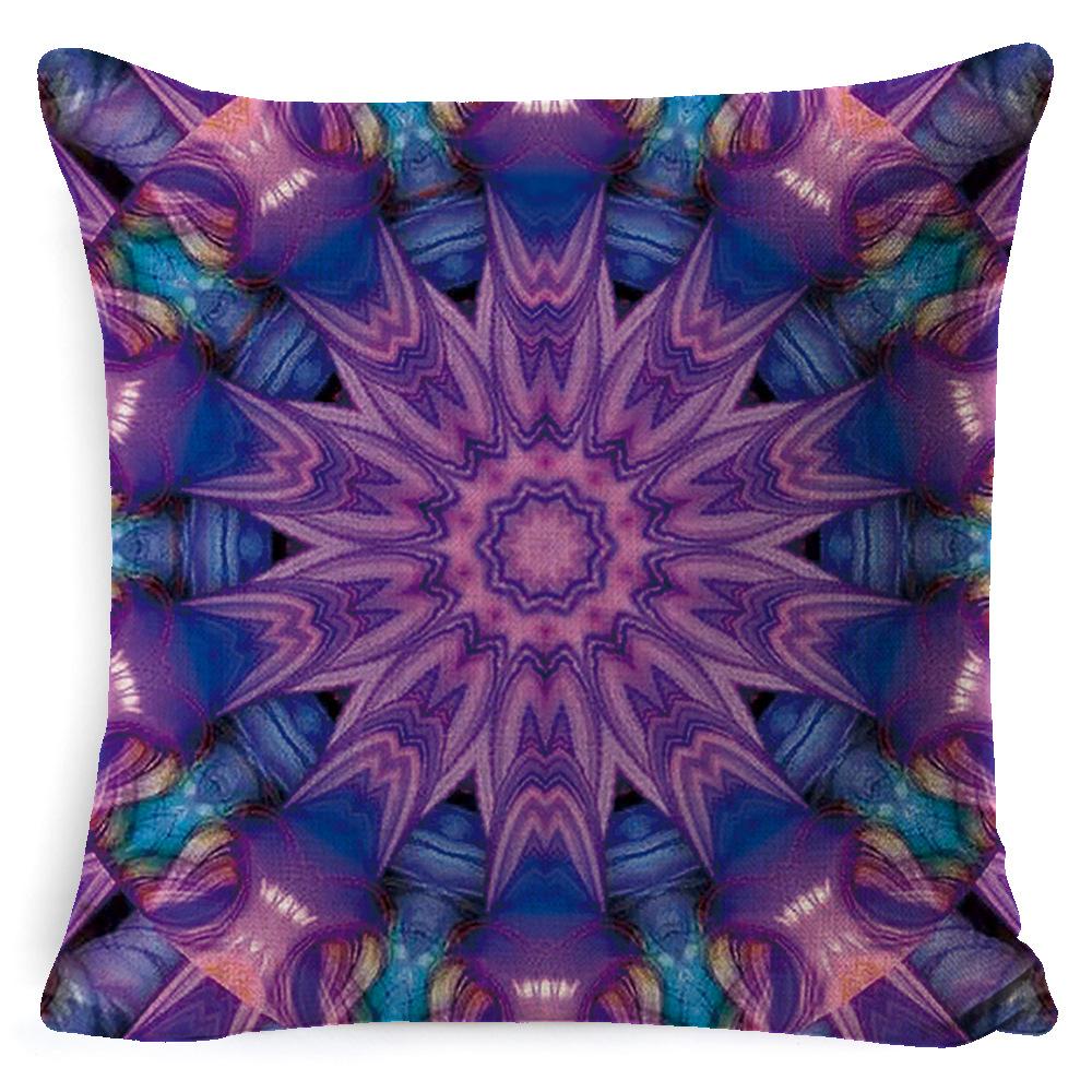 Bohemian Mandala Bedside Sofa Cushion American Vintage Linen Throw Pillow Cover