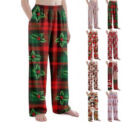 Children's Christmas Print Trousers Plush Casual Pants