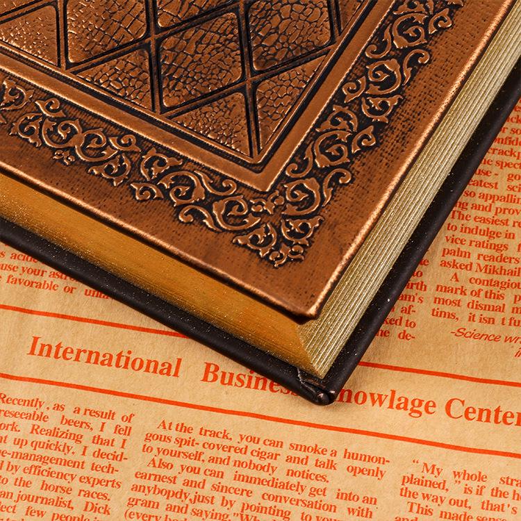 Love Gospel Faux Leather Embossed Notebook with Gold Edges - Ultra-Thick European Retro Design