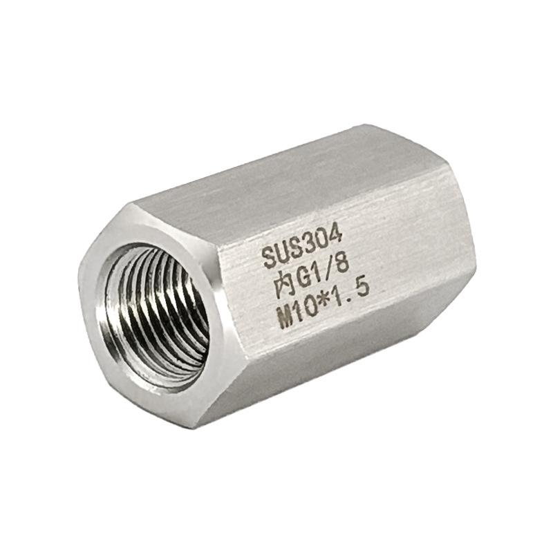 Stainless Steel 304 Threaded Adapter Reducer: M10x1.5 Internal to G1/8 BSP PF External (1248)