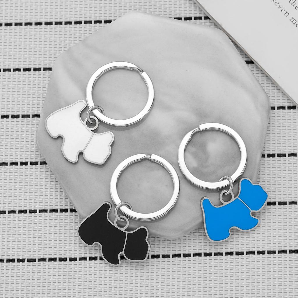 Korean Cute Dog Stainless Steel Keychain Lovely Pet Style Fashion Backpack Pendant Practical Gift for Girlfriend Friends