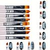 8Pcs Set Oblique Gradient Smudge Nail Flower Drawing Sawtooth Pen Multifunctional Mix Shape Petal Painting Gel Nail Art Brush