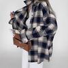 Plaid Long Sleeve Casual Overshirt - European & American Style