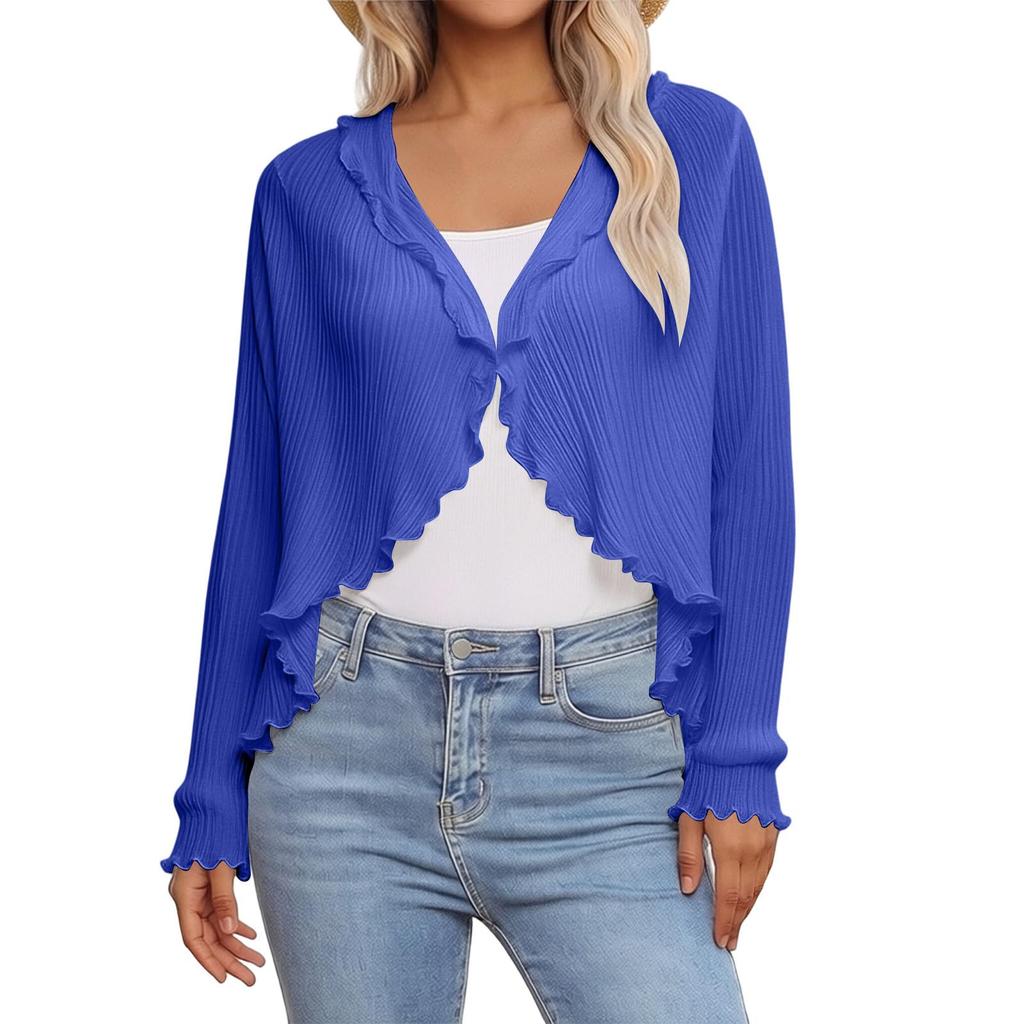 Women Fashion Solid Color Car Driving Sun Protection Shawl Breathable Outdoor Sunscreen Scarf Beach UV Protection Loose Casual Style Ruffled Shawl