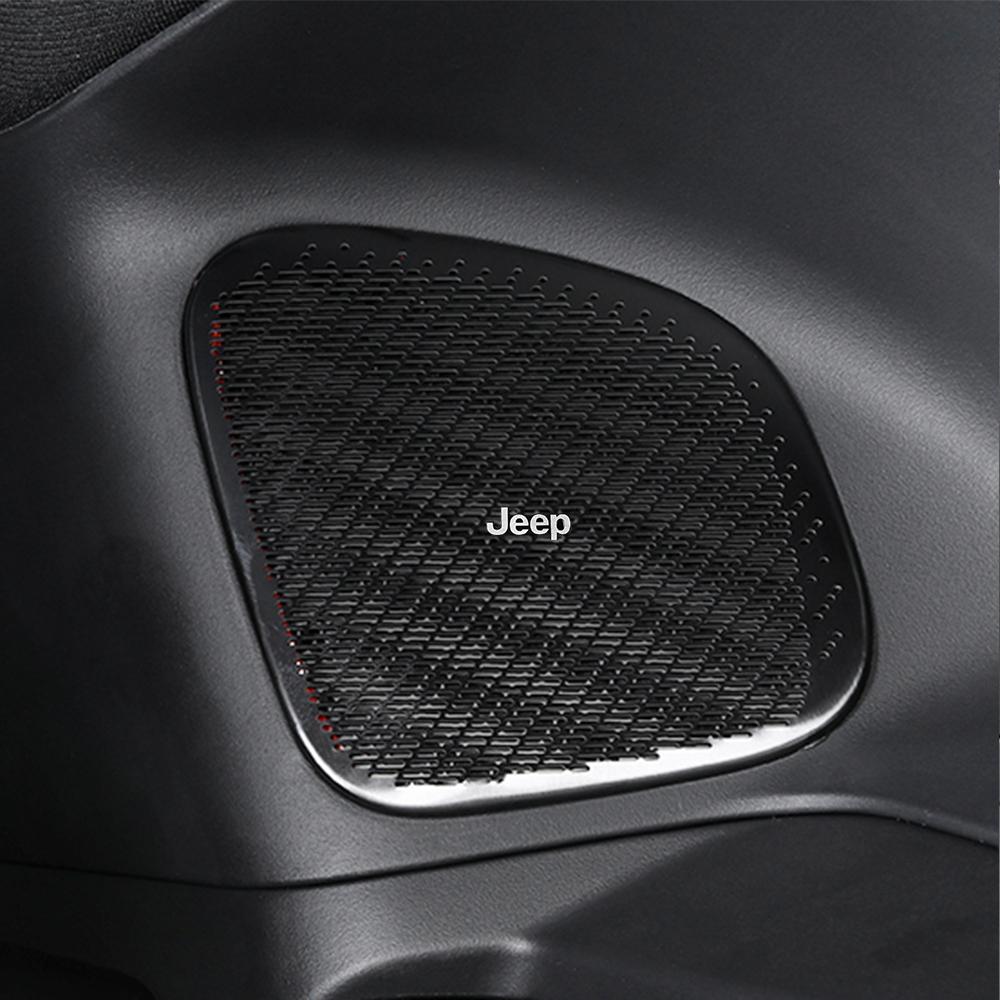 2/4pcs 3D Aluminum Car Audio Speaker Emblem Sticker Badge Decoration For Jeep Renegade Grand Cherokee Compass Wrangler Gladiator