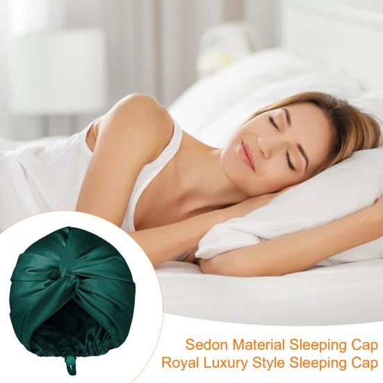 Hair Care Hat Double Layer Imitation Silk Sleep Hat Back Adjustable Buckle Turban Hat Solid Color Home Headwear