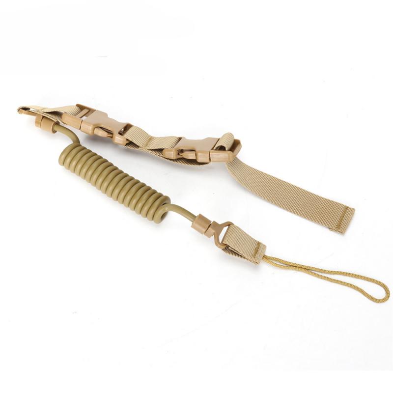 3 Color Tactical Camping Spring Rope Elastic Adjustable Double Quick Release Buckle Safety Anti-lost Sling Strap For