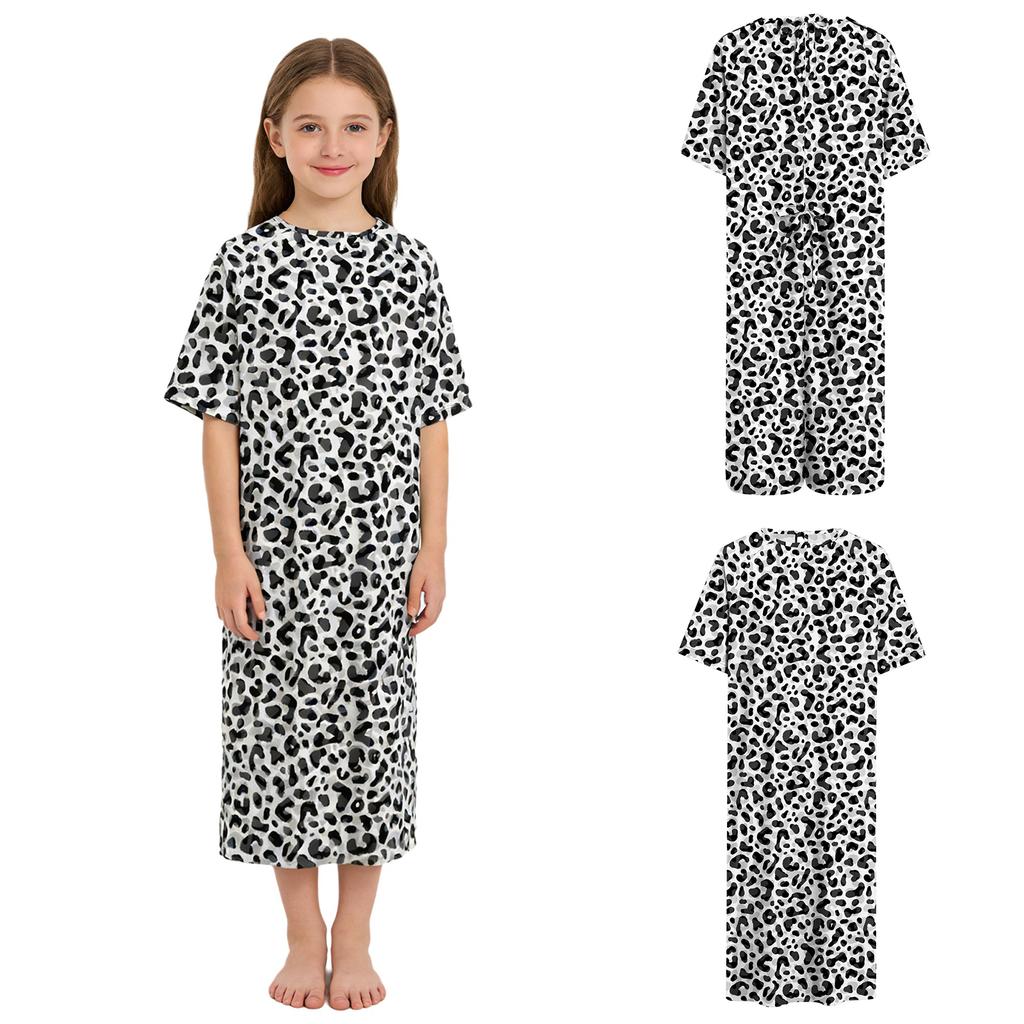 Meisjes Pediatrische Patiënt Gown Drukknop Korte Mouw Opening aan de Achterkant Zelf Vast te Knopen Schattig Geprint Ziekenhuis Kleding voor Kinderen