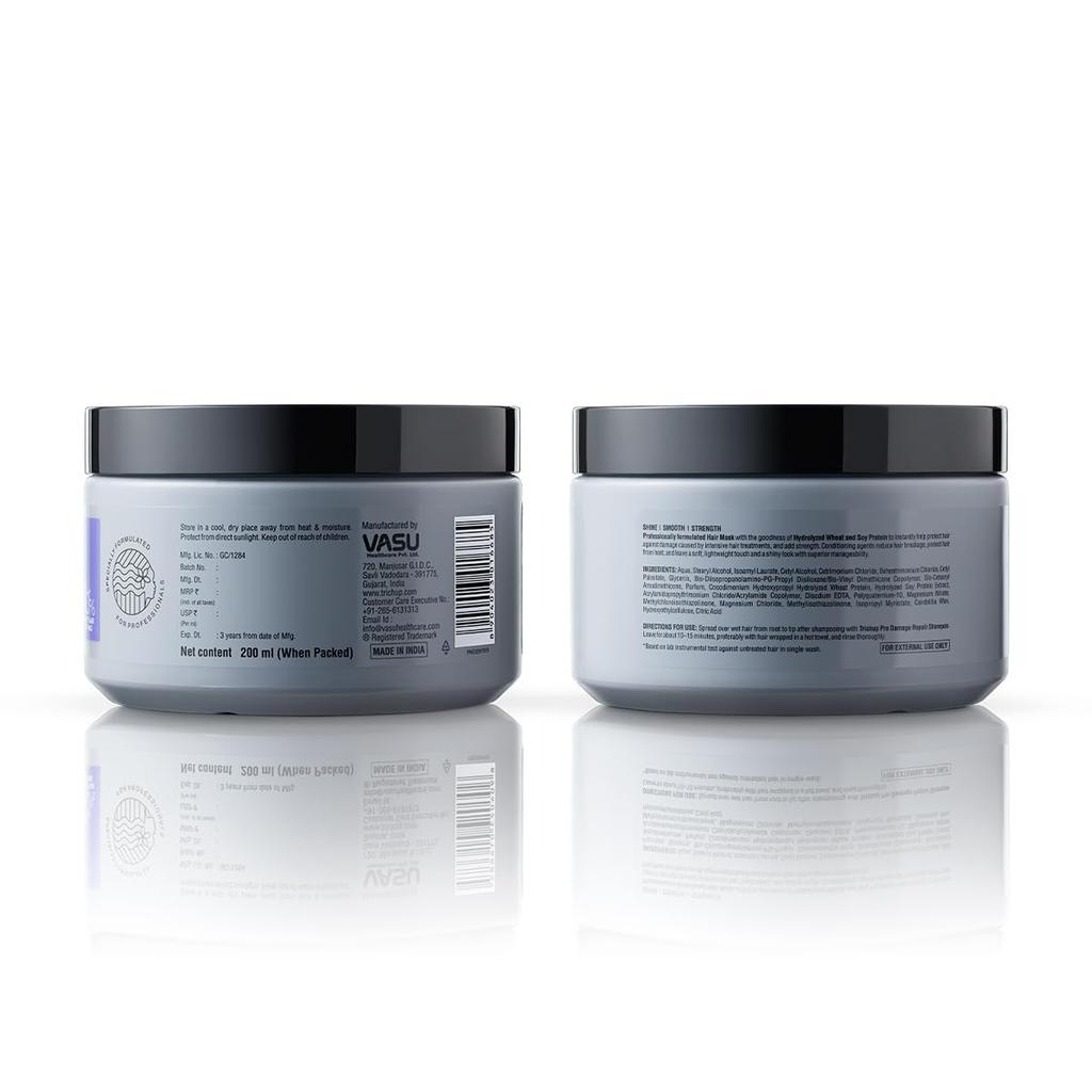 Trichup Pro Damage Repair Unscented Hair Mask 200 Ml For Dry Frizzy Hair Moisture Binding Strength Care Repairing