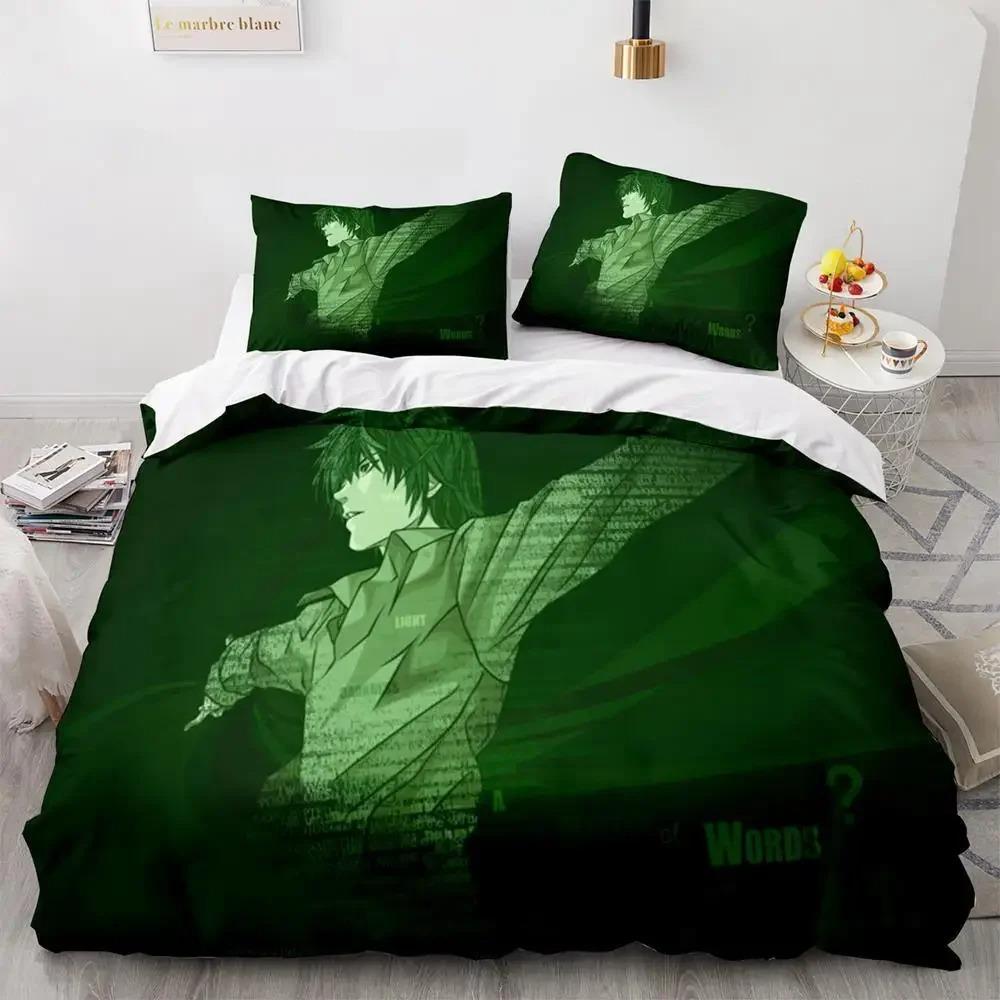 Death Note Bedding Set Single Twin Full Queen King Size Bed Set Adult Kids Bedroom Duvet Cover Sets 3D Print Anime Death Note A