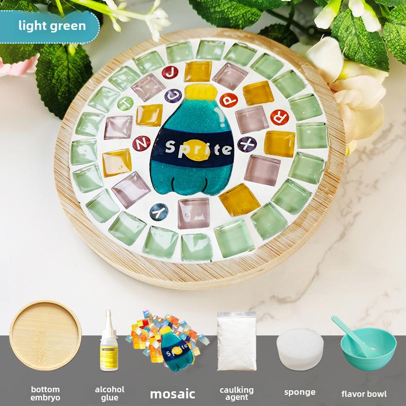 Bamboo Mosaic Coaster DIY Kit for Students and Kids