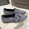 Spring and Autumn Footwear Plus Size Pointed Shoes Joker Flat-bottomed Soft Leather Women's Shoes