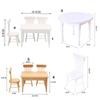 1/12 Dollhouse Accessories Table Furniture Toys Wooden Table Simulation Chair Doll House Decoration