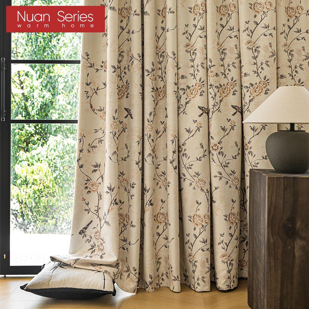 1PC Nuan Series Rural Style Retro Thick Curtains High-precision Printed Blackout Curtains for Bedroom Living Room Window for Home Decor