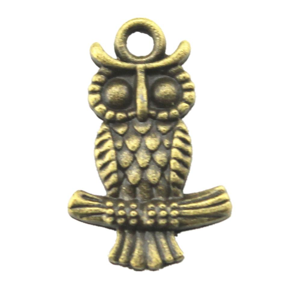 

10шт двусторонний сова Шармы Шармы Античная бронза Цвет цинковый сплав 19X12mm