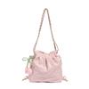 Women's bag 2 diamond new fashion versatile trend solid color embroidery thread shoulder chain bag backpack