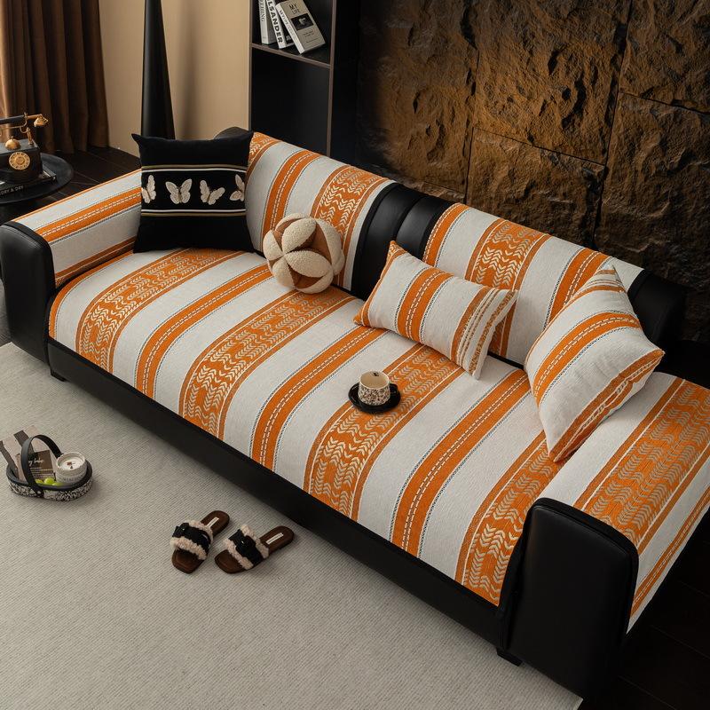 

Light Luxury Premium Sofa Cushion New Four-Season Universal Chenille Seat Cushion Fixed Non-Slip Cover Cover Cloth Towel 70*70cm