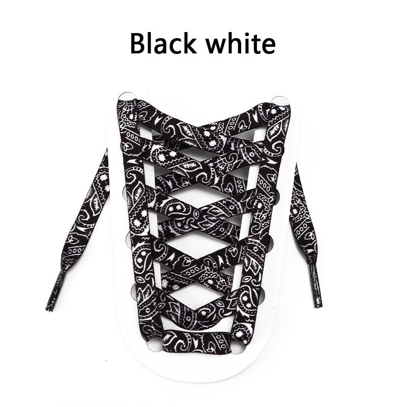 Flat Shoelaces Cashew Flower Basketball Shoe Laces For Sneakers Hand-painted Printing Sports Shoelace Shoestrings 1 Pair