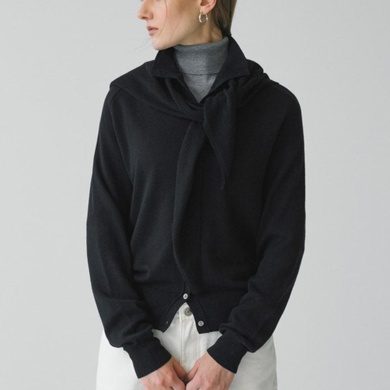 Siyazu SIAC3092 Fester Schal Strickschal_Schwarz