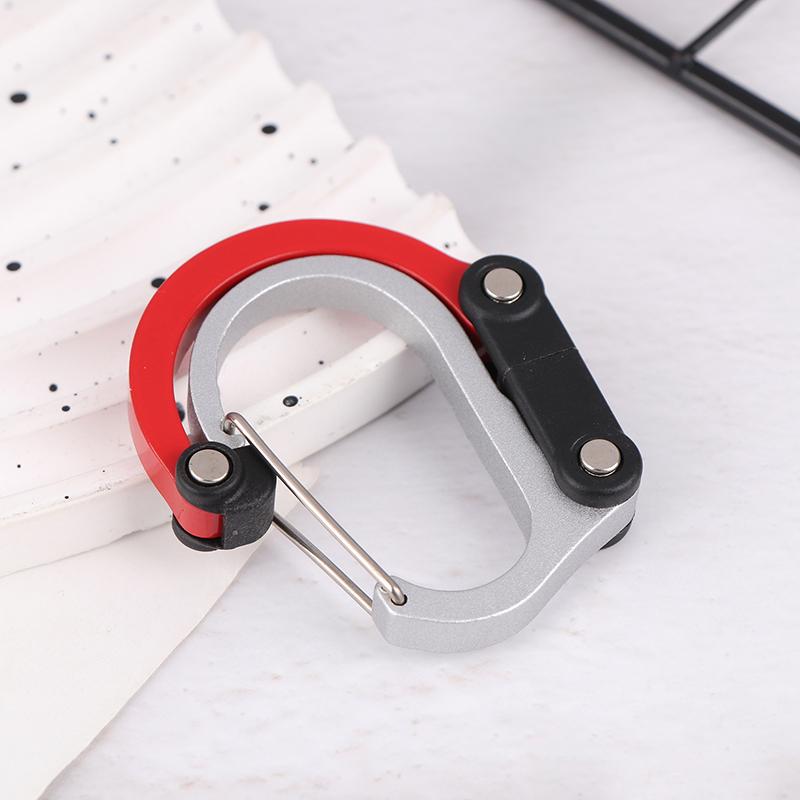 Multifunctional Aluminum Alloy D Type Carabiner 360 Degree Rotary Quick-Hanging Carabiner Buckle Hybrid Gear Clip Outdoor Gadget