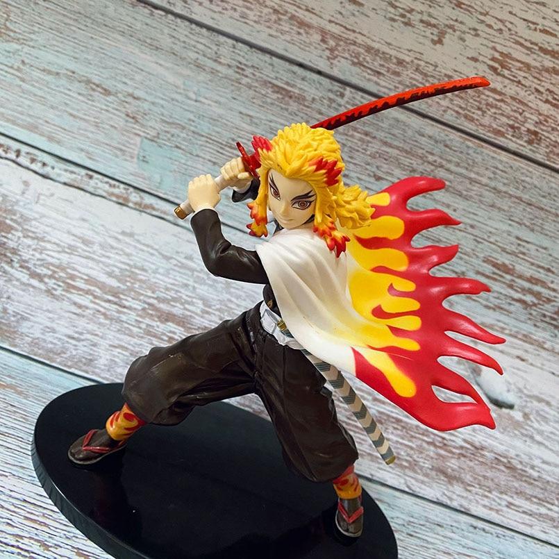 20cm Anime Demon Slayer Figure Demon Slayer Gk Rengoku Kyoujurou Pvc Action Figure Collectible Model Toys Kid Gift