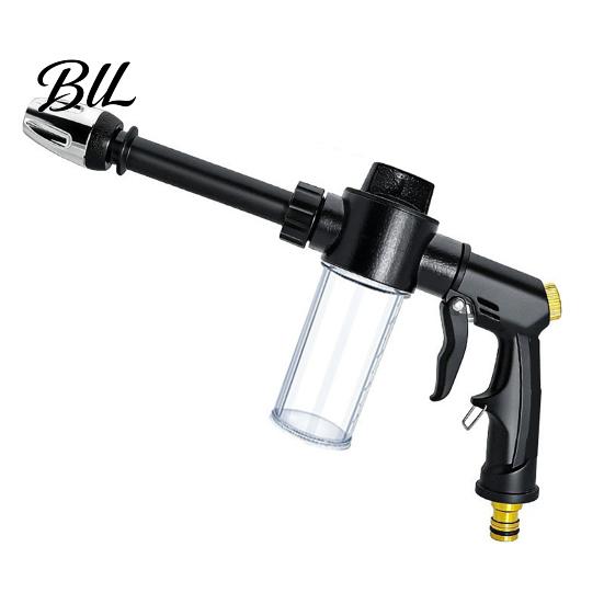 Versatile Garden Hose Nozzle with Foam Cannon, 3 Spray Modes, High-Pressure Car Wash Sprayer Nozzle, Heavy Duty Booster for Washing Outdoor A
