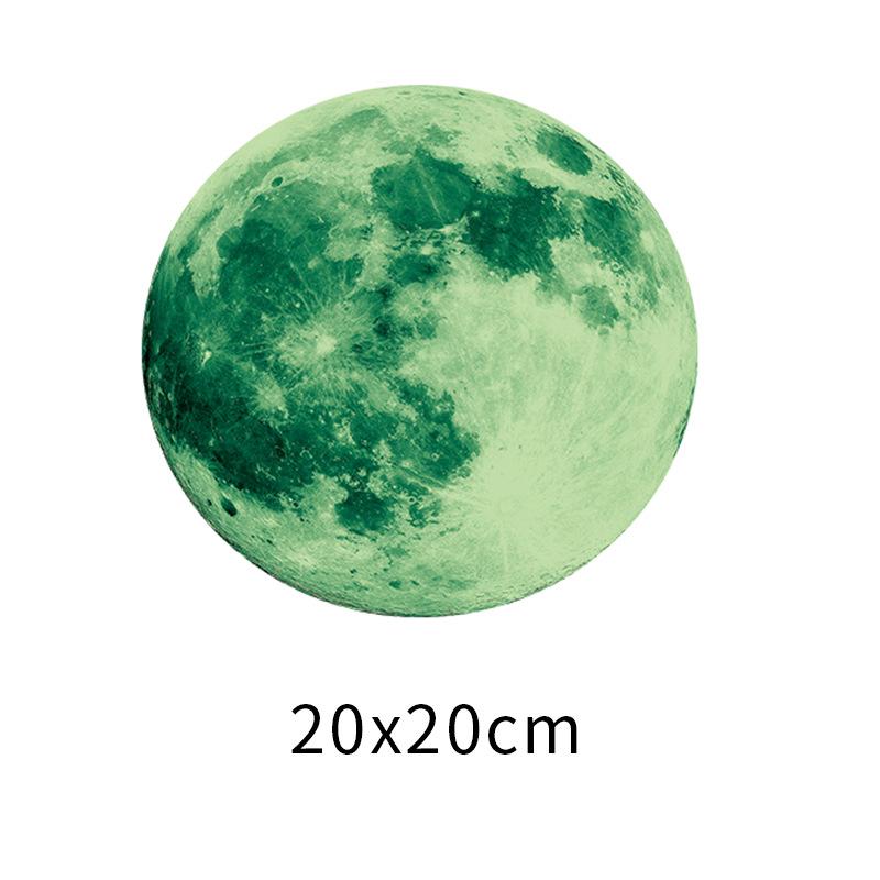 Naklejka Ścienna Lśniący Księżyc 30cm - Dekoracja Pokoju Dziecięcego w Zielonym, Niebieskim lub Różowym Świetle