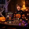 2026 Halloween Countdown Kalender Hochlandkuh Adventskalender 24 Tage Box mit 24 Stück Figuren Gruselige Dekorationen Figuren