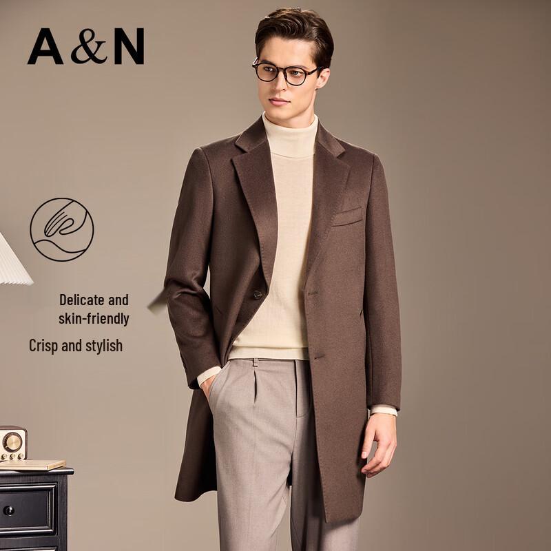 Antonio Men's Wool & Silk Blend Mid-Length Business Overcoat