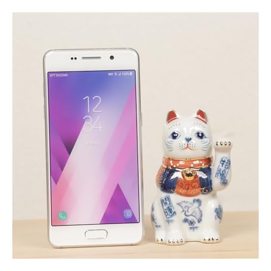 Yakushigama Maneki-neko (Beckoning Cat) Sometsuke (Blue and White) Good Luck 3.5-inch (Left Hand Rai