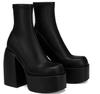 Women's European Punk Chunky Heel Ankle Boots, Waterproof Elastic Platform, Leg-Slimming, Spring/Autumn, Size 43.