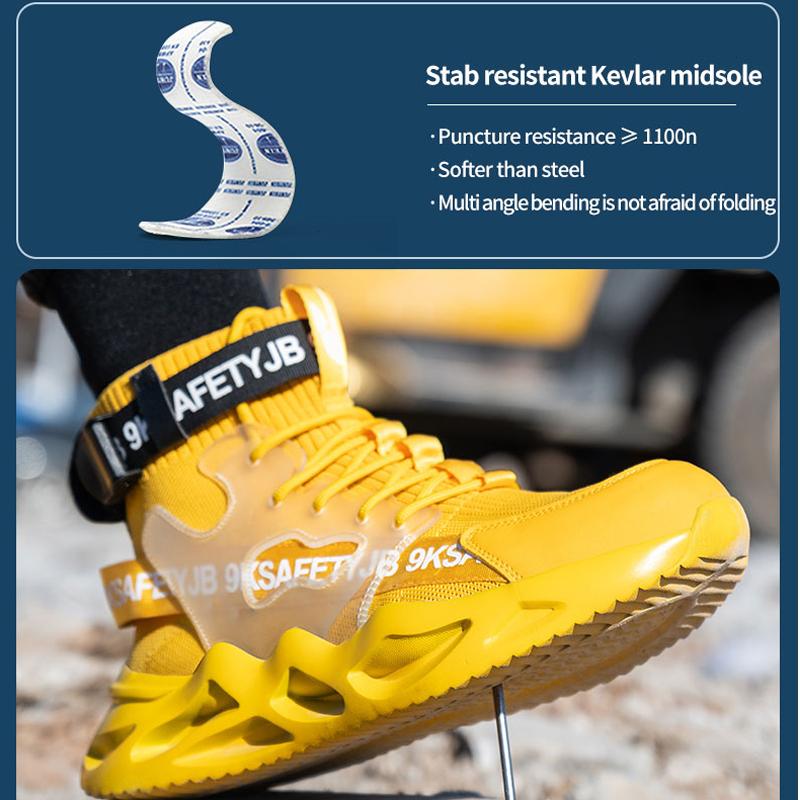 Security Protective Men Boots Fashion Work Sneakers Steel Toe Shoes Puncture-Proof Safety Boots Industrial Shoes Work Footwear