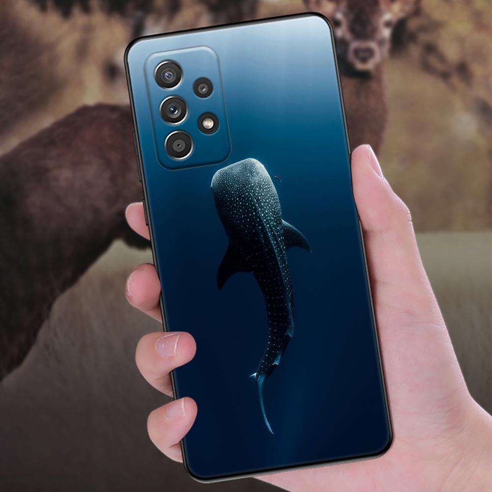 Phone Case For Samsung Galaxy A57 A56 A37 A55 A36 A26 A54 A52 A35 A34 A25 A17 A16 A15 A07 Soft Cover Ocean Whale Shark Swimming