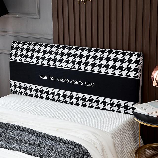 Ins Bed Headboard Cover Elastic Spandex All Inclusive Bed Head Cover Washable Bed Back Dustproof Protector Cover Home Decor