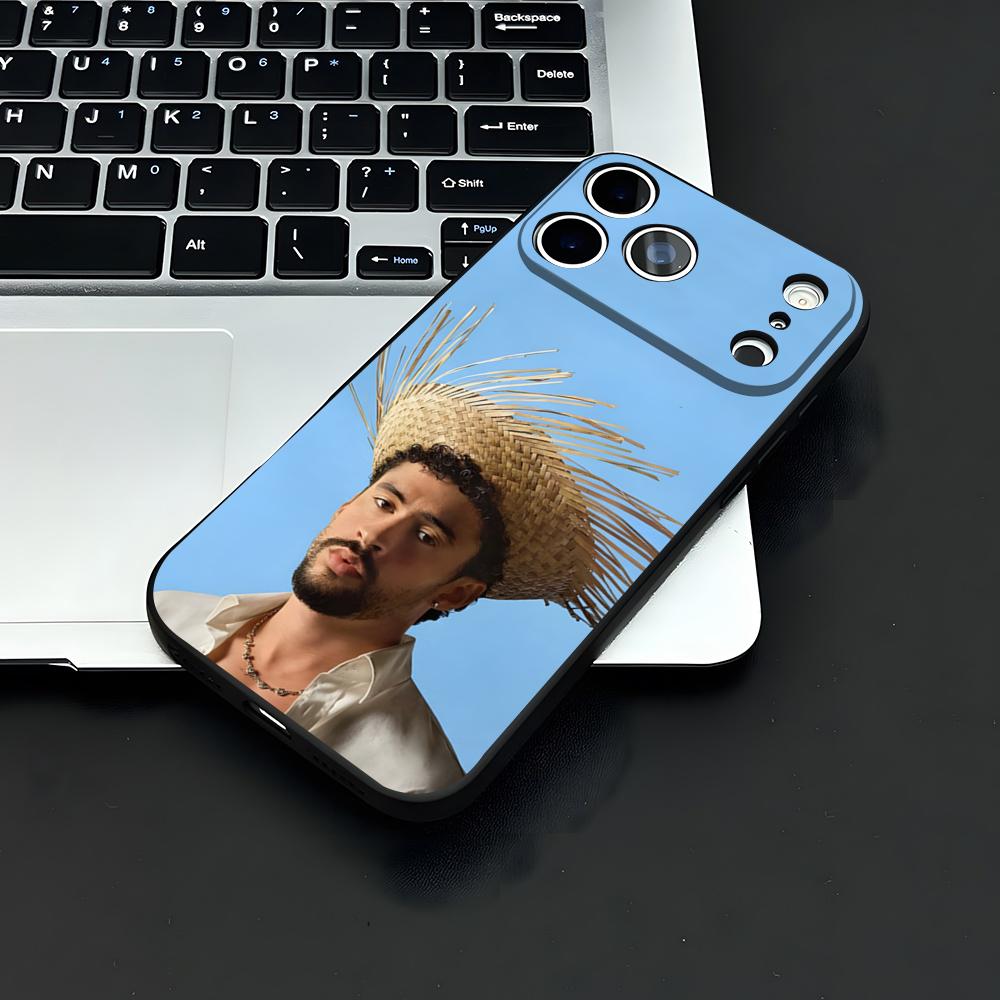 Coque de téléphone Singer B-Bad Bunny Pour IPhone 17 Air 16 E Pro Max 15 14 13 Mini 12 Pro 11 Max Plus Coque Souple Noire