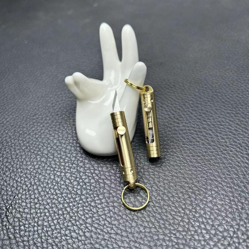 Brass Knife Keychain Pendant Outdoor Carry-on Disassembly Express Utility Knife Office Stationery Cutting Supplies