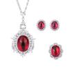 Schmuck Kupferboden Vergoldet Retro Denier-Form Roter Korund Schlichte Oberfläche Voll Diamant Inlay Set Hauptstein