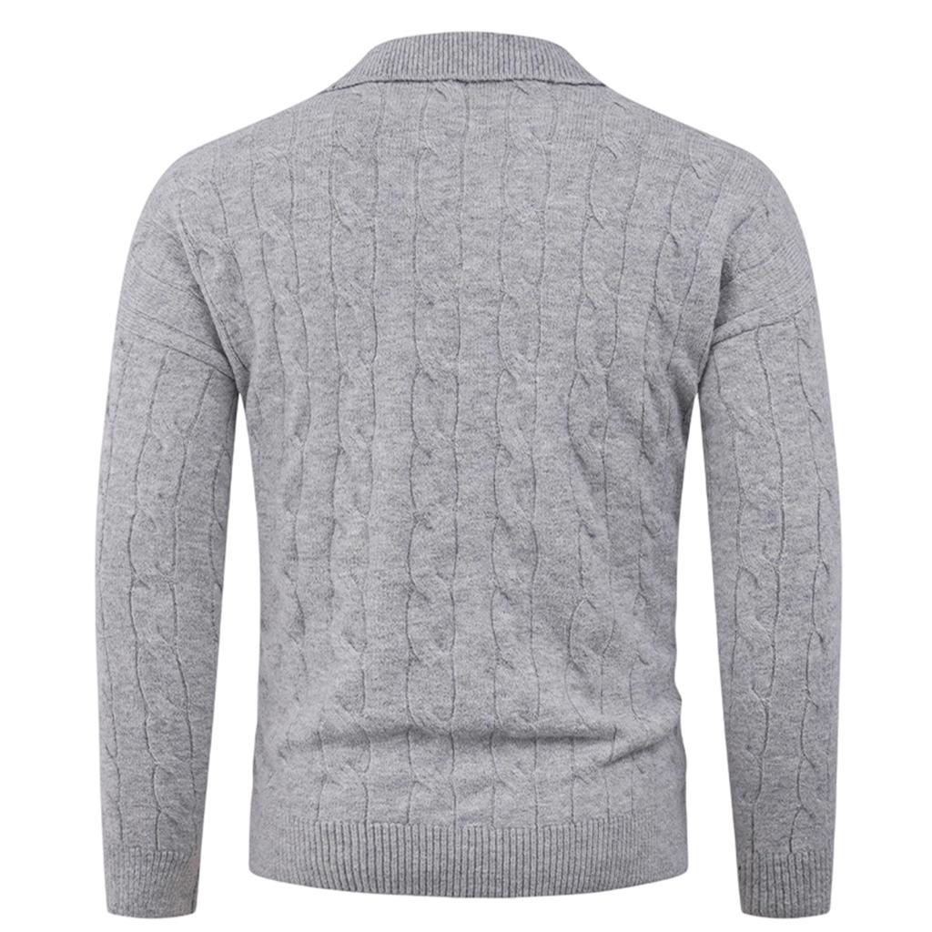 Men's  Fashion  Knitting  Pullover  Flip Collar  Long Cleeves  Sweater