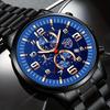 3pcs/set, Fashion Men's Sports Quartz Watch with Stainless Steel Wrist Watch & Bracelet Necklace Set, Men's Gifts