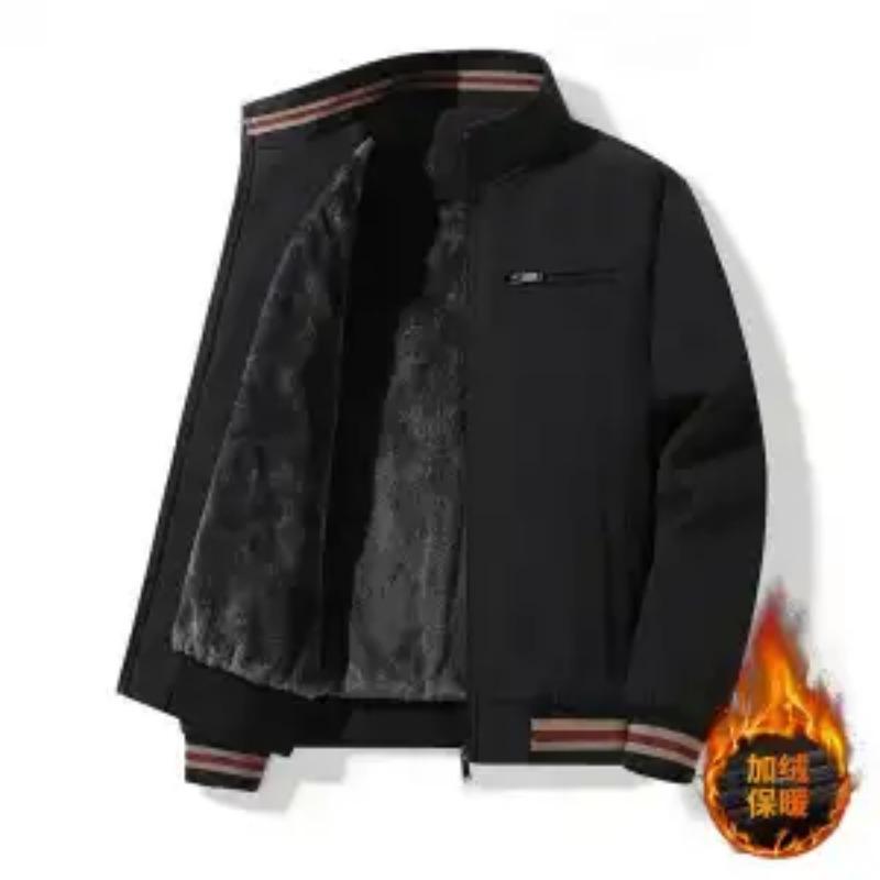 Spring and Autumn Men's Casual Jacket Loose Multi-Pocket Workwear Plush Warm Large Size