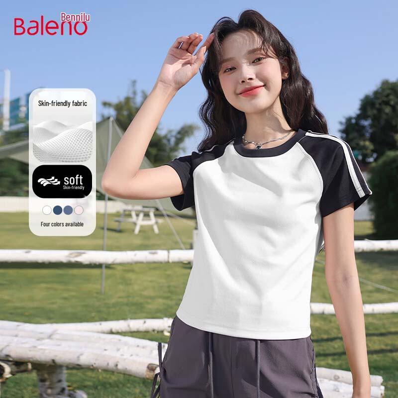 Baleno Women s Colorblock Raglan Short Sleeve T-shirt M