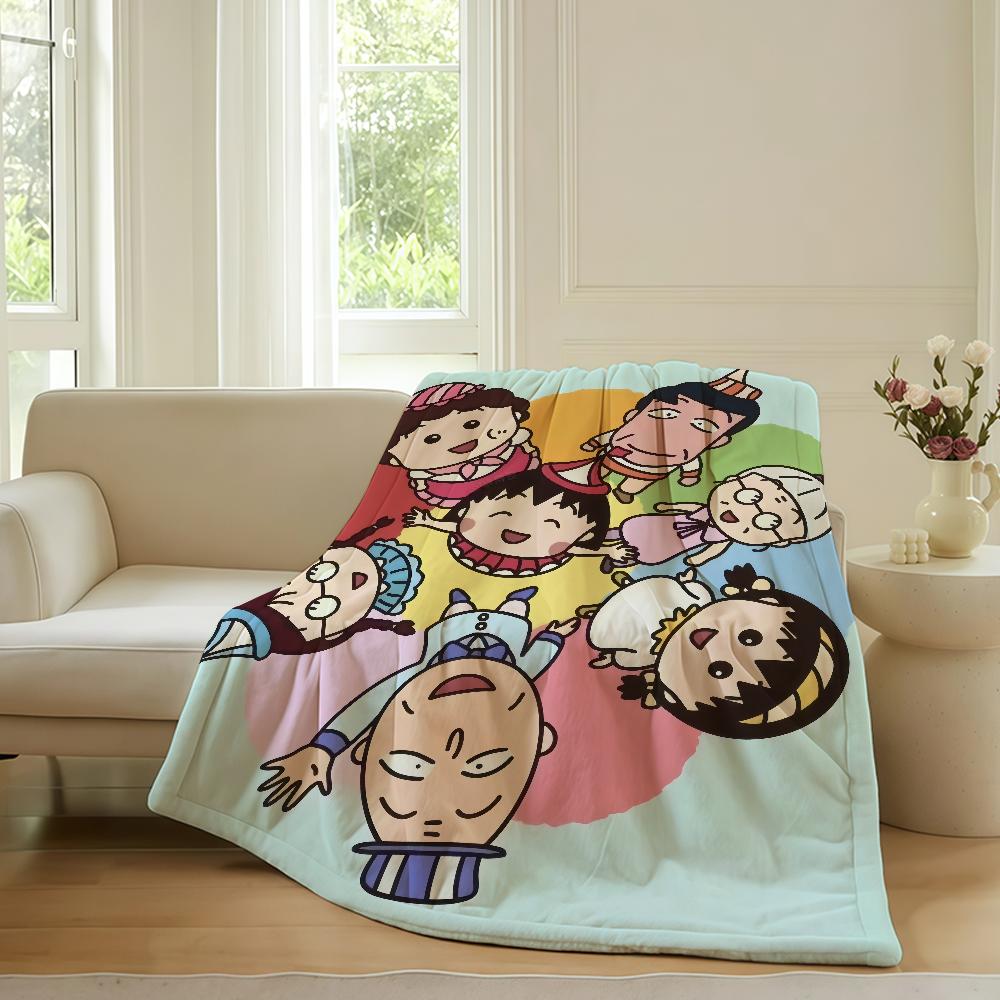

Cartoon C-Chibi Maruko-chan Blanket Warm Soft Suitable For Bedroom Sofa Bed Living Room Office Travel Camping Gifts 75x90cm
